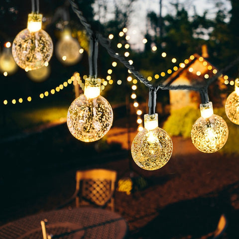 LED Crystal String Garden Lights